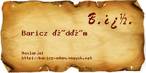 Baricz Ádám névjegykártya
